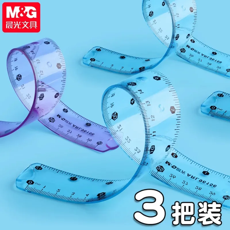 Transparent Soft Ruler 15/20/30 cm Folding Straight Ruler For Primary School Students M&G