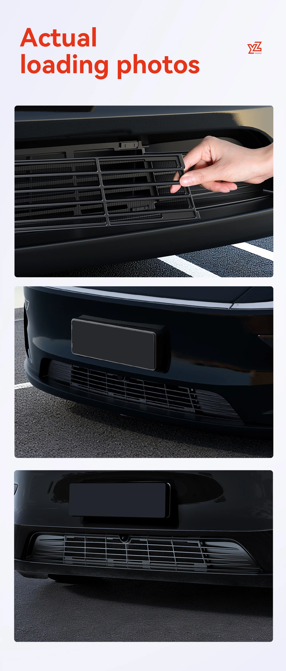 YZ Für Tesla Model 3/Y/YL Juniper Highland 2026 Frontgrill Magnetische Abdeckung Unterer Stoßfänger Insektenschutz Einfache Demontage – Detail 15