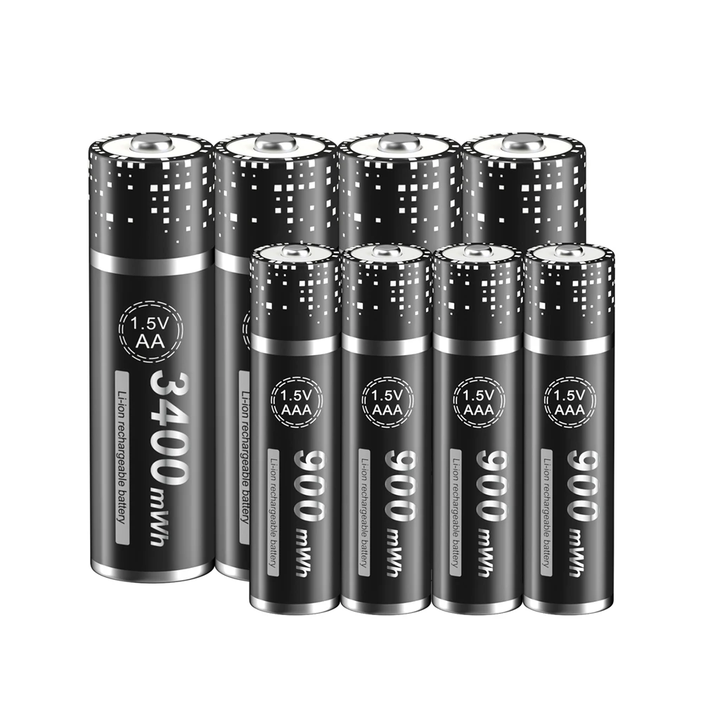 PALO 3400mWh 1.5V Li-ion AA Rechargeable Batteries+900mWh 1.5V AAA Battery  Lithium AA AAA Rechargeable Battery LR3 LR6 Battery - AliExpress