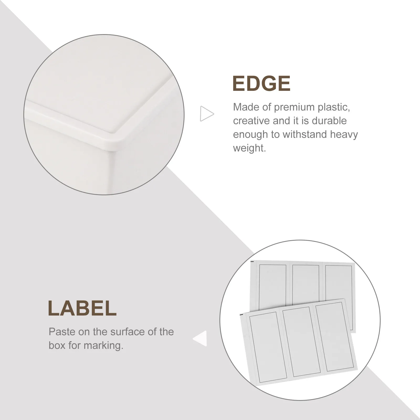2개입 헤비듀티 플라스틱 수납함, 책상, 침대 옆, 소파, 가정, 사무실, 침실, 학생 기숙사용 잡화 정리함