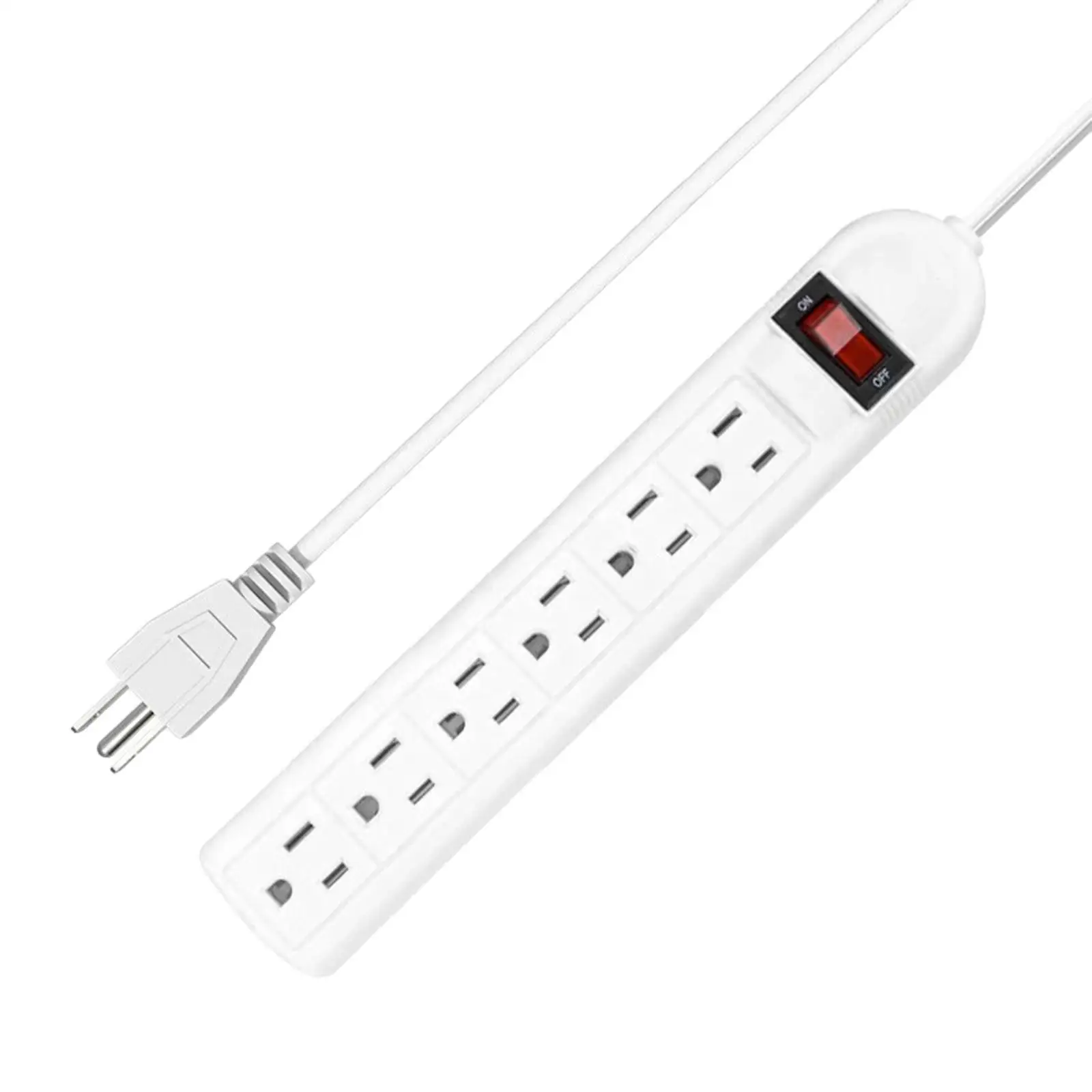 6 Outlet Power Strip US Plug 1000W Saving Place 110V 10A for Business Office