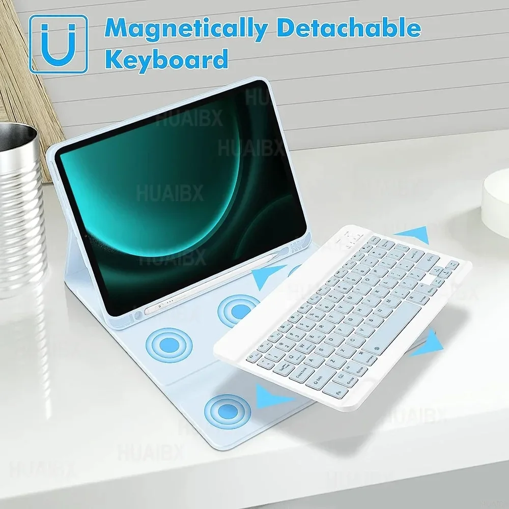 Premium Detachable Bluetooth Keyboard Case - 8.7 Inch Tablet Cover