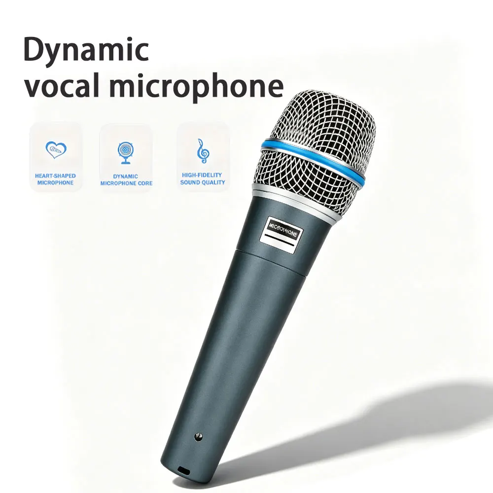 BA 다이나믹 하트형 마이크 57A, 금속 구조, 무대 노래에 적합, Shure Karaoke BBOX와 호환 가능