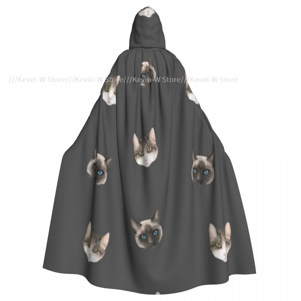 

Unisex Witch Party Reversible Hooded Adult Vampires Cape Cloak Cats Heads