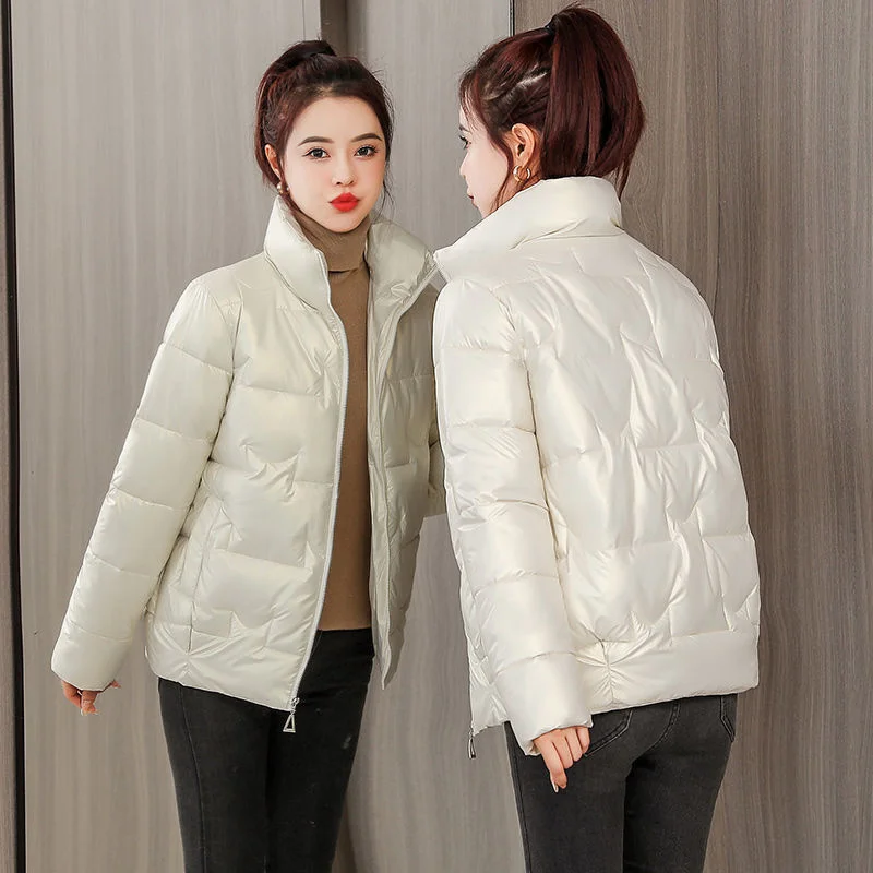 Chaqueta acolchada de algodón brillante para mujer, Parkas