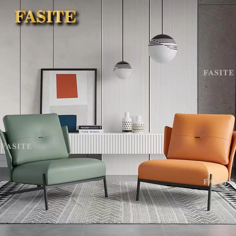 Description Picture 4 of itemMinimalist microfiber leather single person sofa chair, designer chair, homestay lazy chair