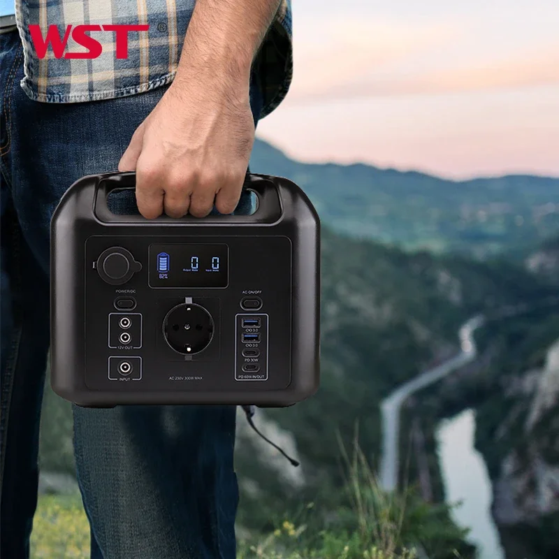 

220V 110V 320Wh portable power bank station pure sine wave lifepo4 power station PD 60W with solar panel