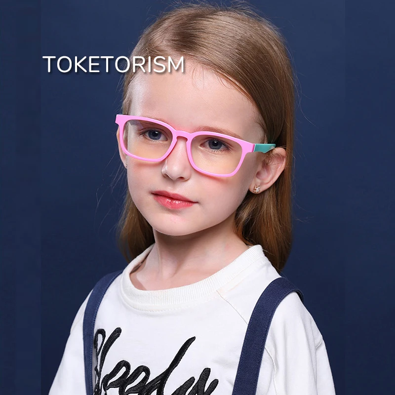 Toketorism Small Children's Glasses Anti Blue Eyeglasses Myopia Prescription Optical Frame