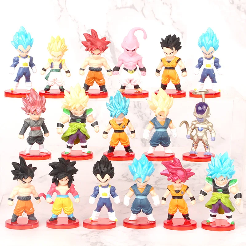 

16Pcs/Set Dragon Ball Z Figures Son Goku Gohan Vegeta Trunks Buu Frieza Broly Anime DBZ Model Toys