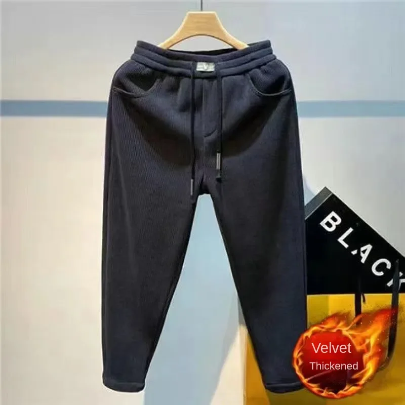Men Trousers Men's Thick Fleece Thermal Pants