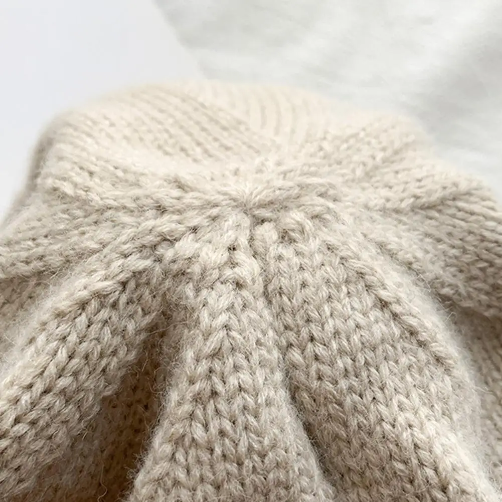 

Style Show Face Smaller Stacked Hat,Drawstring Stack Hat,Warm Rolled Brim Hat,Fashionable Cold Hat For Women Stacked Hat C9J8