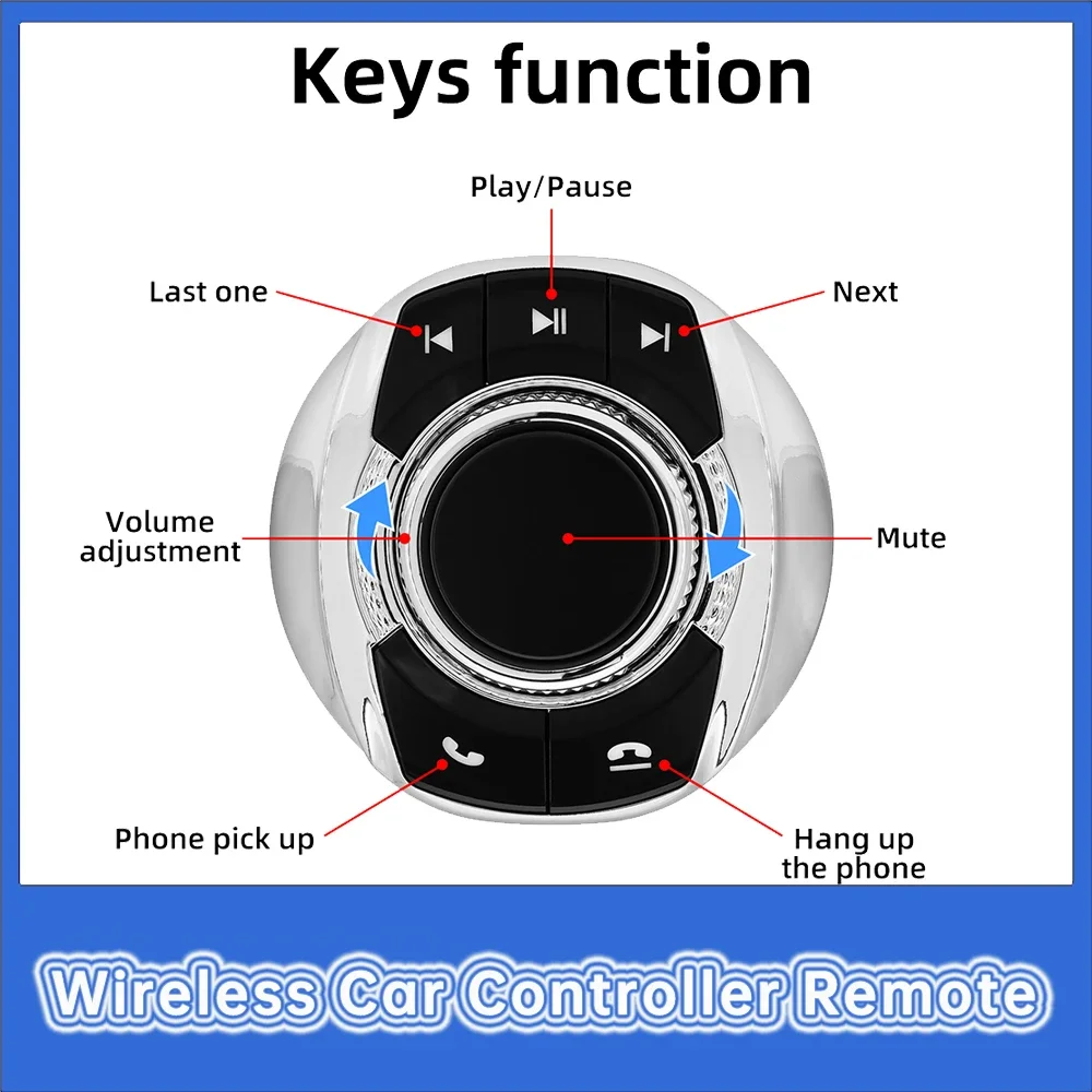 New Wireless Car Controller Remote 8-button Cup Shaped Steering Wheel ...
