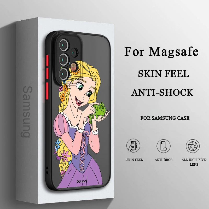 

Disney Princess Rapunzel Frosted Translucent Phone Case For Samsung A53 A52 A32 A33 A51 A71 A21S A13 A73 A50 A23 A72 A04