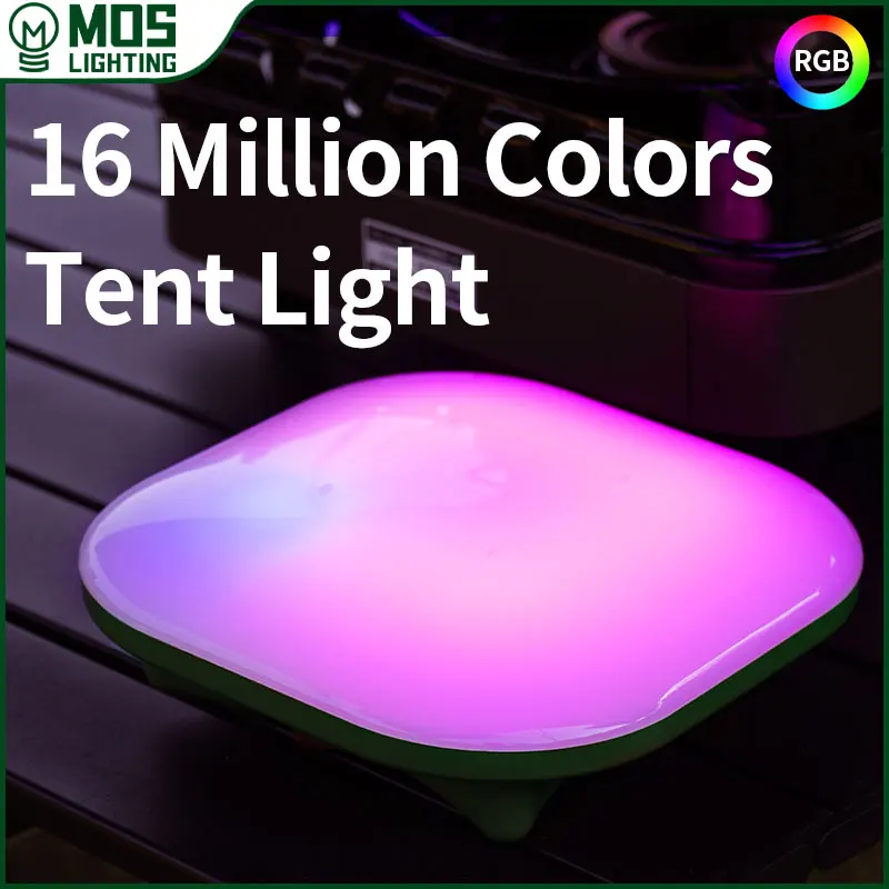 Outdoor Camping Lantern MOSLIGHTING LED High Powerful Bluetooth RGB Light USB Super Fast Charging Night Light Fishing Flashlight