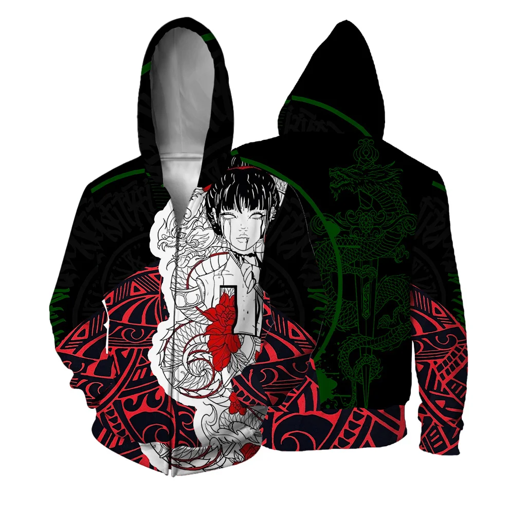 thumbnail image 1 of Sudadera con capucha con estampado de guerrero de tendencia de moda, sudadera con cremallera, informal y versátil, sudadera con capucha para hombre, sudaderas cómodas para hombre, sudadera con capucha, 1 of 5