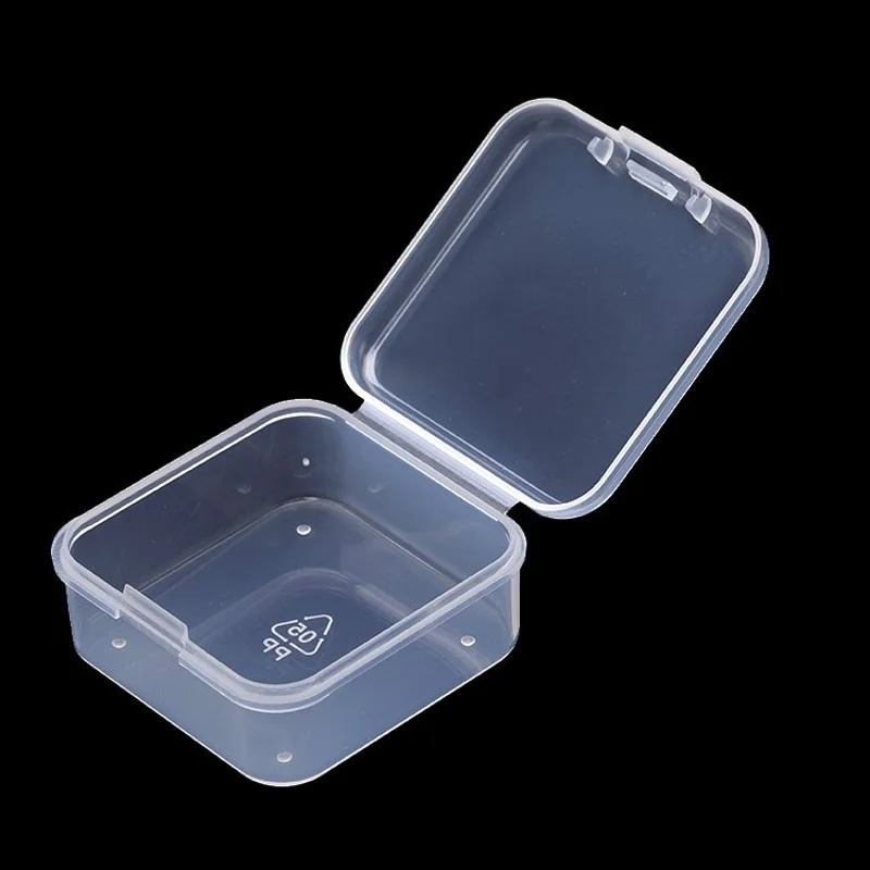 12Pcs Mini Boxes Square Transparent Plastic Box Jewelry Storage Case  Finishing Container Packaging Storage Box for Earrings Ring