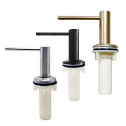 304SS Kitchen Sink Liquid Soap Dispenser Modern Countertop Built-In Lotion Pump Head Silicone Tube Dish Wash Detergent Holder