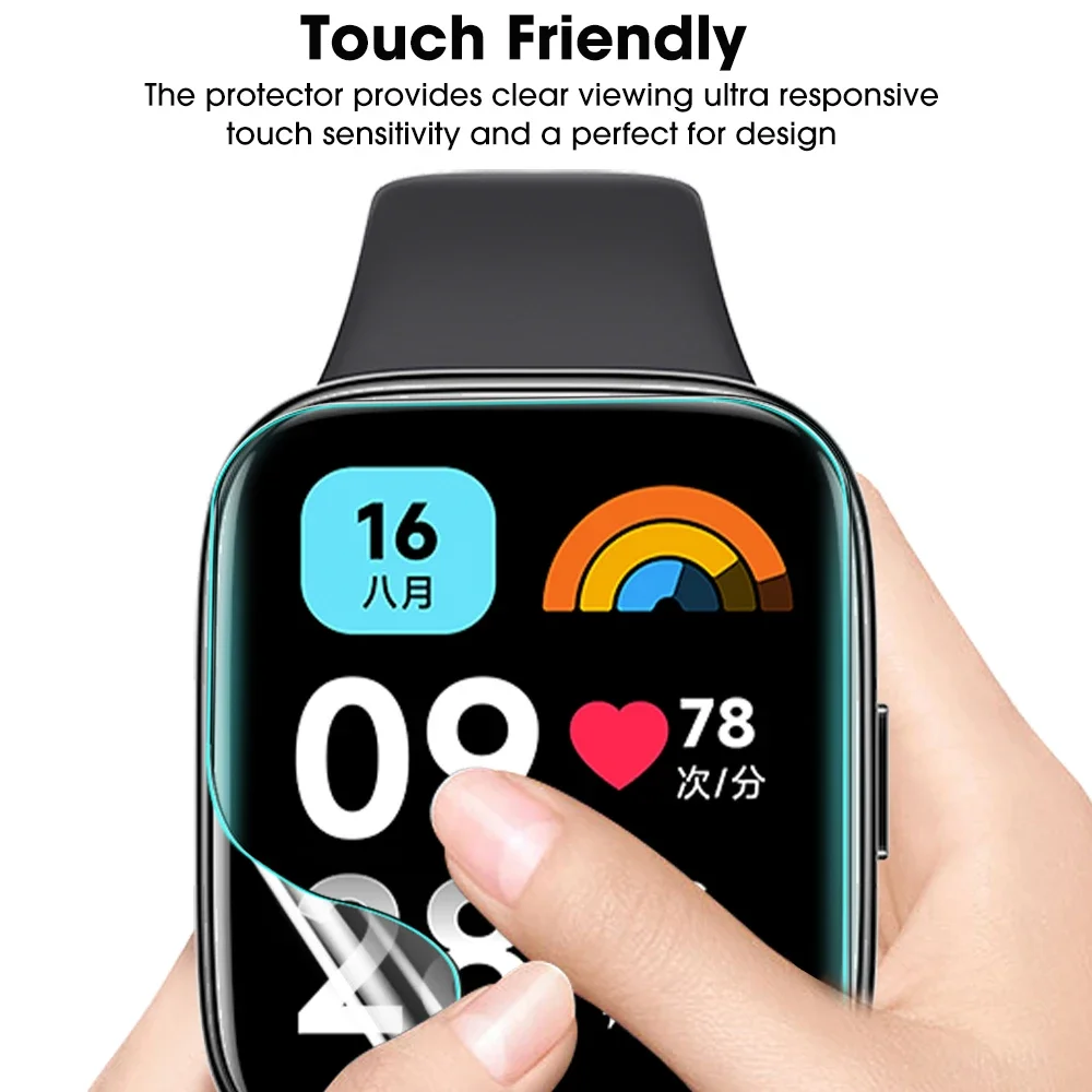 Clear Screen Protector Hydrogel Film for Redmi Watch 3 4 5Active Soft Protective Films for Redmi Watch4 Watch5 Active HD Cover