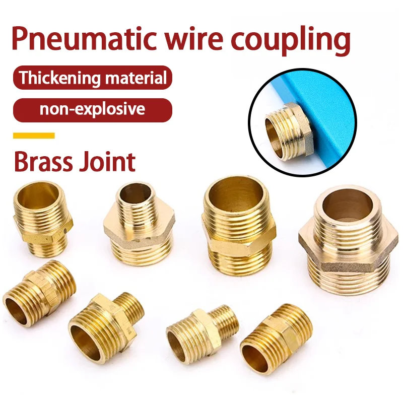 Tubo de Latão Hex Nipple Fitting Adapter Adaptador de Acoplador Rápido Reduzindo a Bucha de Hexágono Bush Bsp