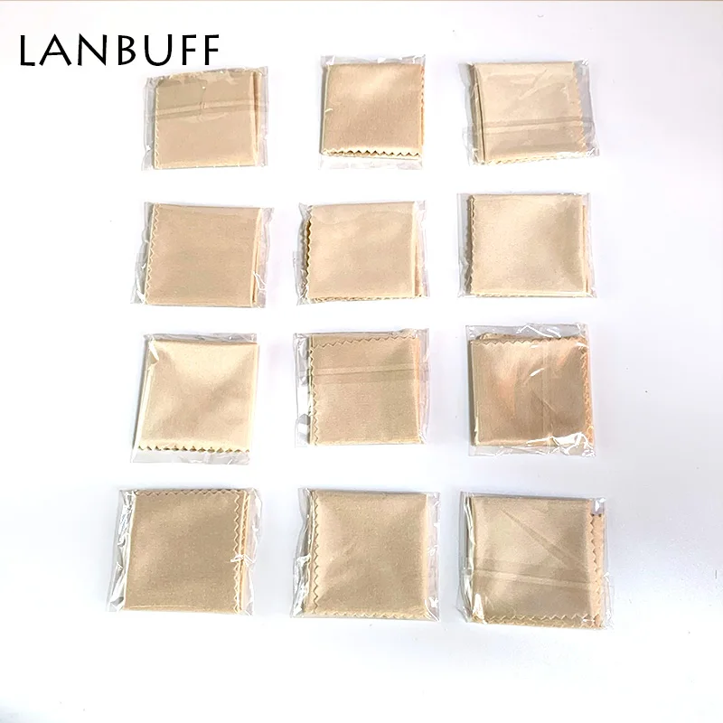 LANBO-100 개 150x150mm 개별 포장 카키색 마이크로파이버 안경 클리닝 천 렌즈 휴대폰 스크린 클리닝 물티슈, 란보