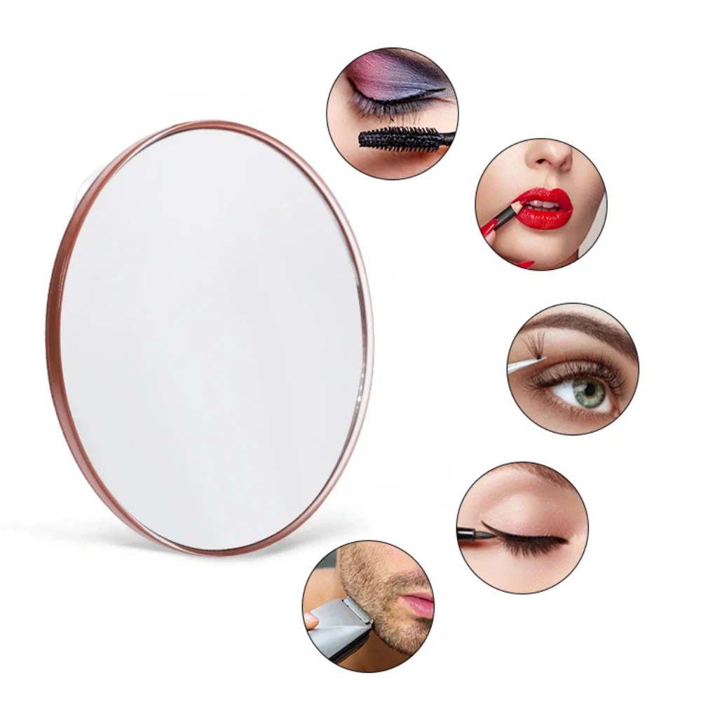 욕실용 오목 유리 확대경, 흡입 컵 3 개 장착, 욕실 메이크업, 흡입 컵 거울 6 인치, 10X20X30X