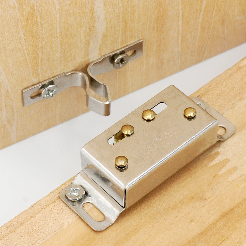 Stainless Steel Door Catch Stopper Cabinet Closer Lock for Cupboard Kitchen Wardrobe Furniture Hardware 10/5/2/1 Sets