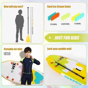 WKERSIY 8ft Green Kids SUP Ultra-Stable Youth Paddle Board, Lightweight Parent-Friendly Design surfboard stand up paddle board i 2
