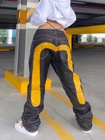 Y2k Jeans Cargo Pants Men Hip Hop Cartoon Graphic Embroidery Baggy Jeans Skinny Wide Leg Black Jeans  Graphic Harajuku Trouser 1