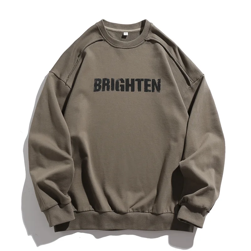 

Broken Letter Printed American Sweatshirt Hoodie Men Autumn and Winter Loose Vintage Couple Fashion Pullover Hoodie