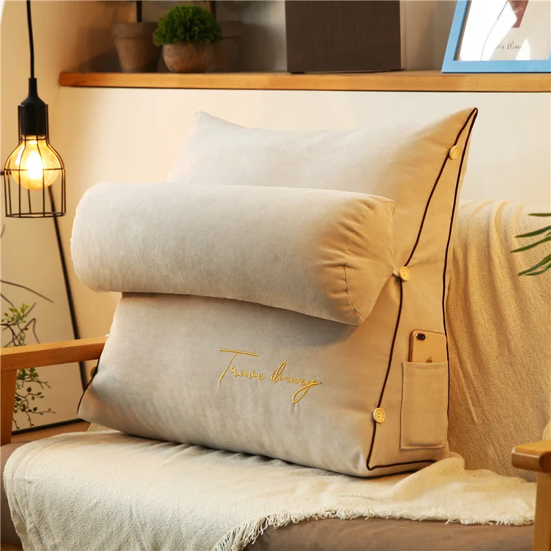 Leaning Back Cushion with Removable Headrest Office Chair Backrest Pillow Car Seat Home Sofa Lumbar Support for Bed Reading | Дом и сад