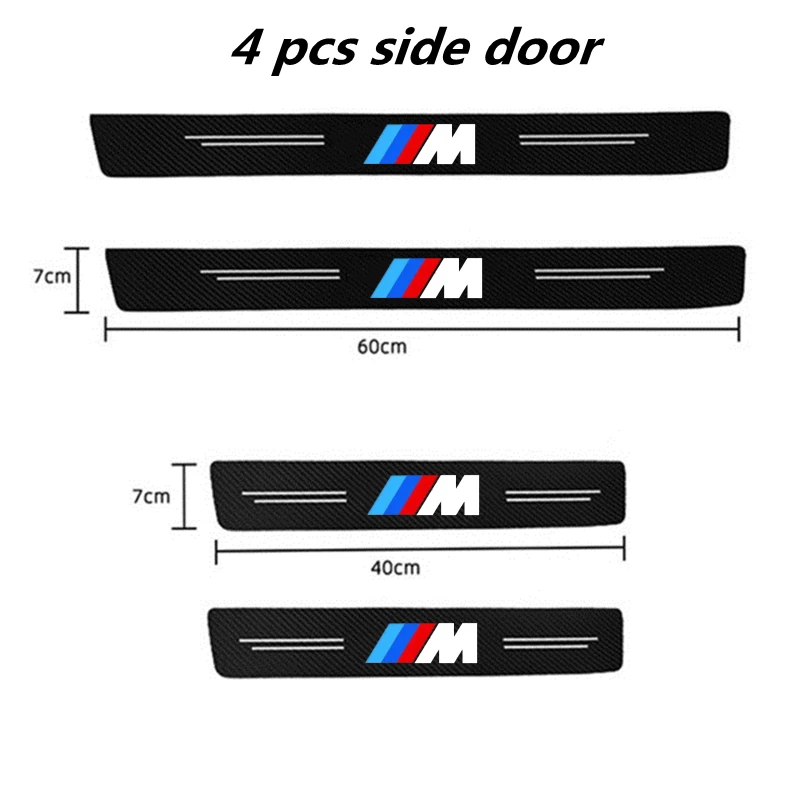 Car Door Sill Stickers Carbon Fiber Door Sill Film Car Sticker For BMW M Power X1 e84 X3 f25 X5 e53 x6 e71 ix3 i3 Accessorie