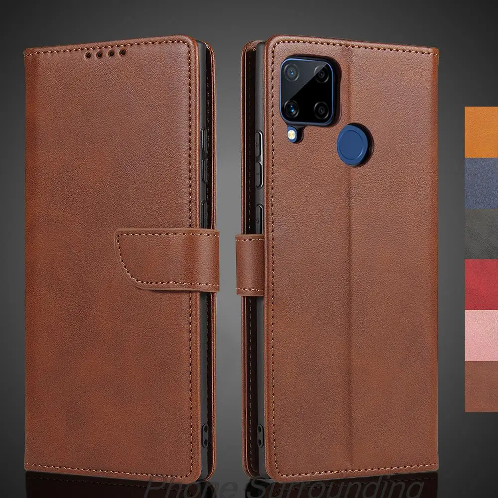 Realme C15 Custodia A Portafoglio Flip Cover Custodia In Pelle Per Oppo Realme C15 Borse Per Telefono In Pelle Pu Fondina Protettiva Fundas Coque