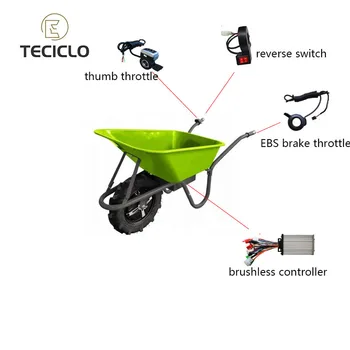 Kit carriola elettrico 24V/36V/48V 250W/350W/400W/500W Controller brushless Freno pollice acceleratore inverso per carriola