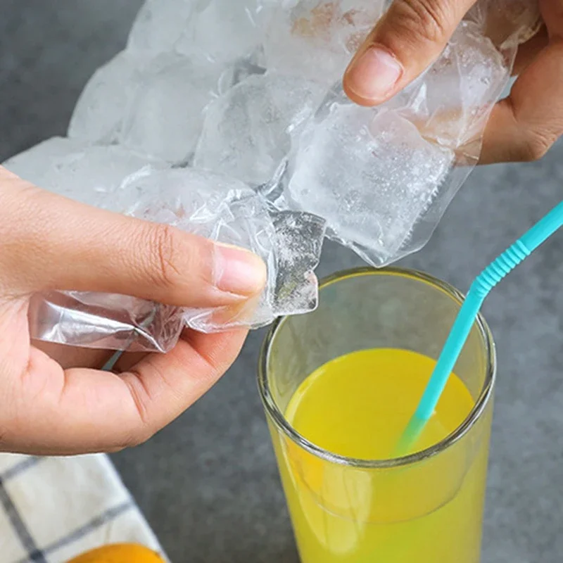 5/10pcs Disposable Ice Bag Lattice Ice Cube Mold Bar Self-sealing Tray Bag Cube Box Edible Frozen