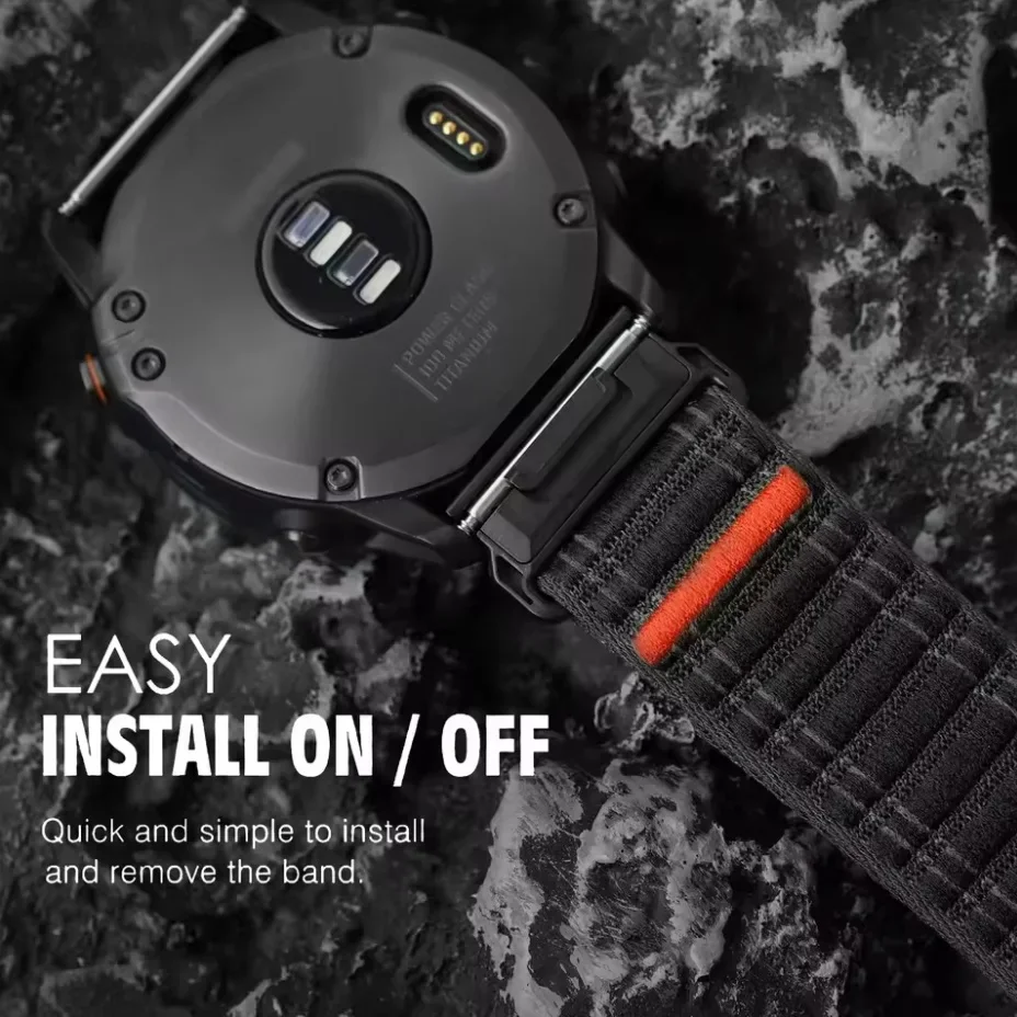 Enhanced Woven Nylon QuickFit Band - 22/26mm, Versatile Smartwatch Strap Bracelet