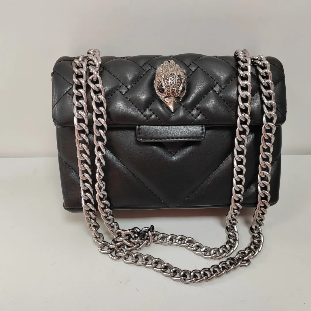 

New Arrival Large Embroidery Quilted Eagle Head Metal Women Black Shoulder Bag High Quality PU Leather Ladies Crossbody Bag