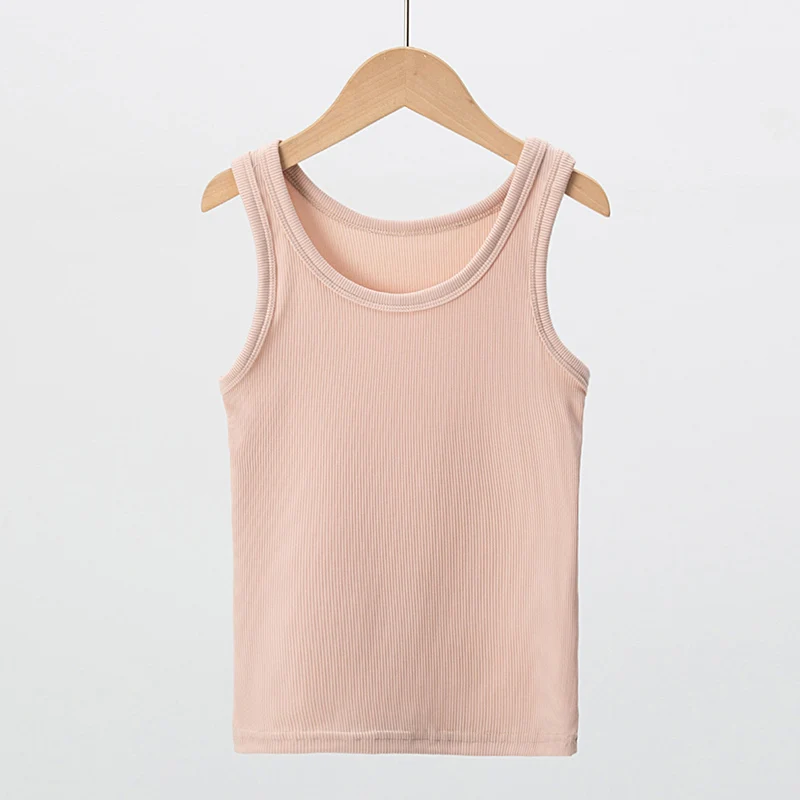 Kids Underwear Kids Tops 1/5 Pcs Children's Four Seasons Candy-colored Vest Comfortable Round Neck Girl Bottoming Shirt Casual Joker Sweet T-shirt