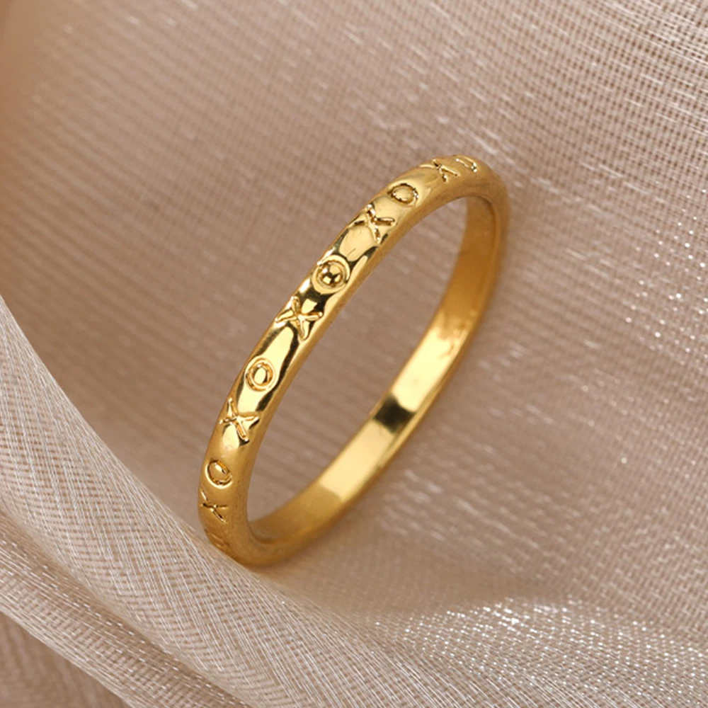 Simple Rings For Women Men Gold Color Stainless Steel Ring Male Female Fashion Engagement Wedding Party Finger jewelry rings wedding rings finger rings ring jewelry