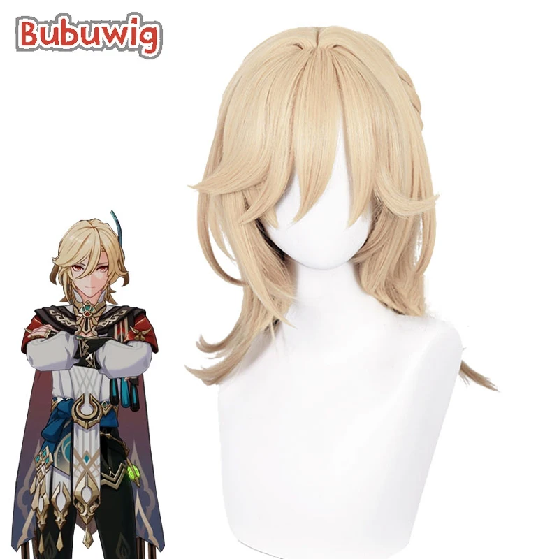 Bubuwig Synthetic Hair Sumeru Kaveh Cosplay Wigs Genshin Impact Sumeru Kaveh 50cm Women Long Straight Blonde Wigs Heat Resistant bubuwig synthetic hair genshin impact dainsleif cosplay wig women halloween men 30cm short straight blonde wigs heat resistant