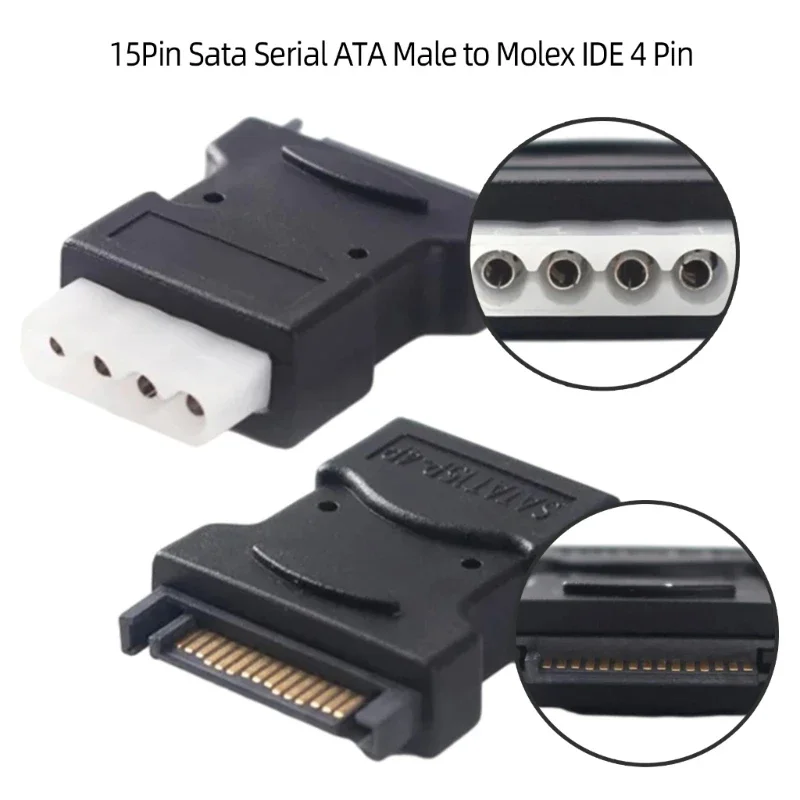 

SATA 15 Pin Male to 4 Pin Molex PC IDE Female Power Adapter Hard Drive Adapter