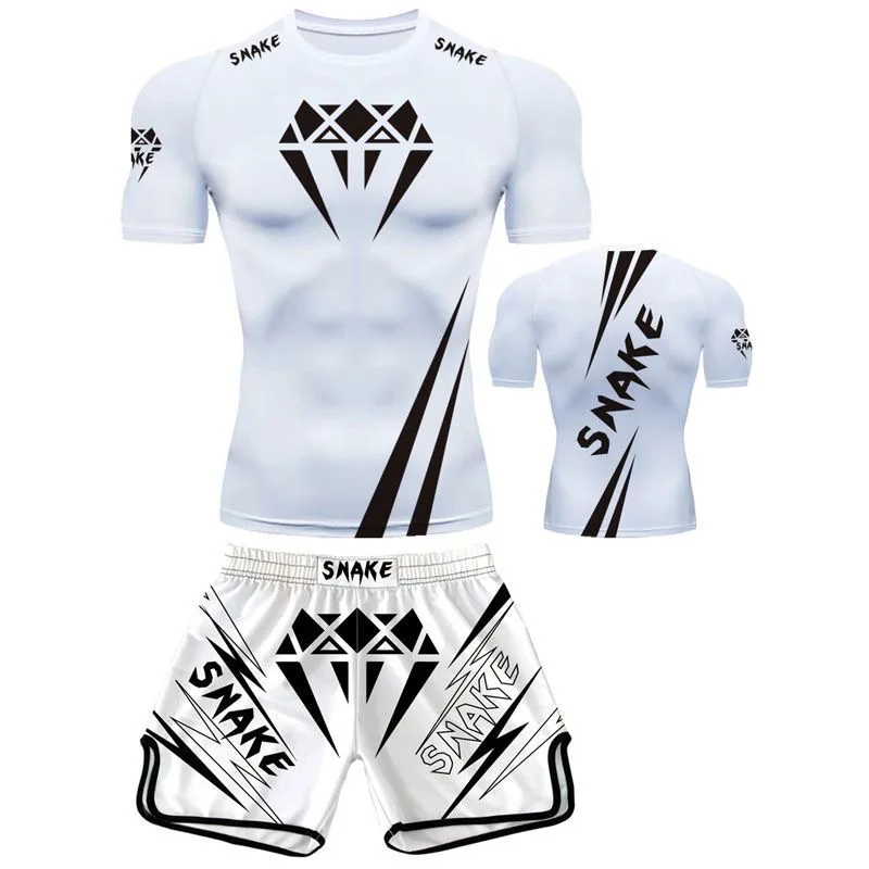 MMA Boxing Short Sleeve Children's Suit Sports Men's and Women's UFC Fighting Breathable Quick Drying Training Set sports suit