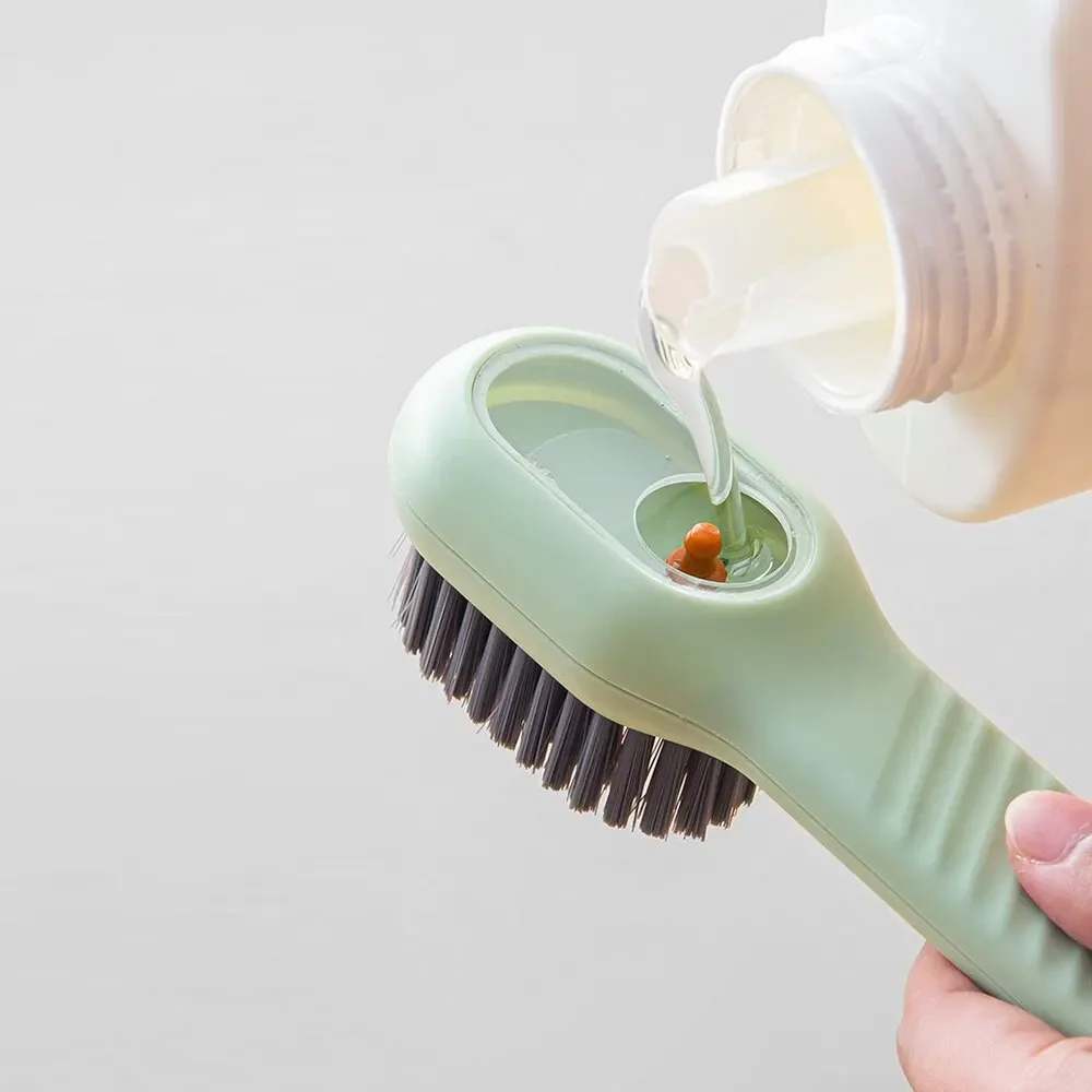 Multifunction Cleaning Shoe Brush Soft Automatic Liquid Shoe Brush Long Handle Clothes Soap Brush With Hook Clean Tool 4