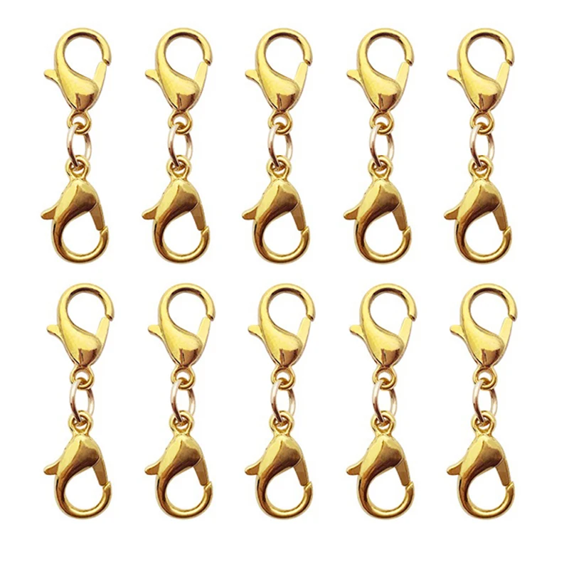 10 Fermoirs Mousqueton En Acier Inoxydable, Fermoir Crochet Pour