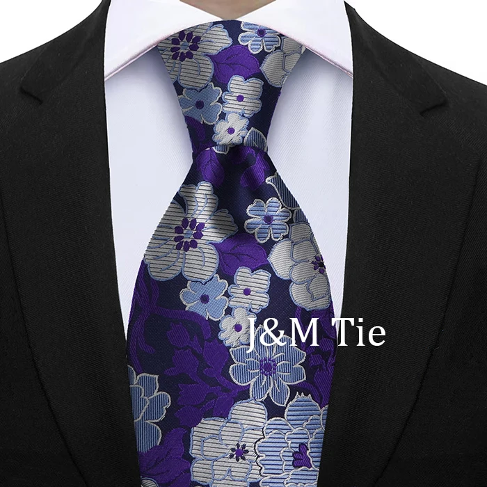 7 cm florale Seidenkrawatte für Männer, elegantes Pfauenblau, blaugrün, grau, meistverkaufte Business-Krawatte, Hochzeit, Büro, Modeaccessoires, Geschenk – Detail 11