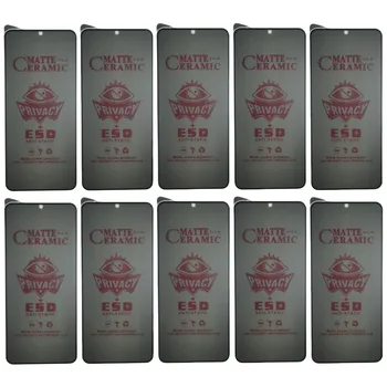 100 pezzi di protezione per lo schermo privacy in ceramica opaca per iPhone 16 15 14 13 12 11 Pro Max pellicola anti-spia per iPhone 13 Mini XR XS MAX