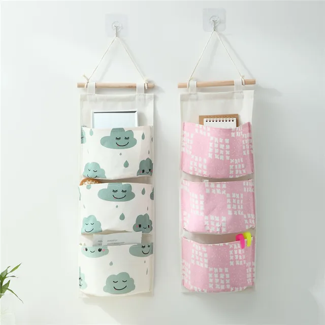 3/5/2007 Zsebek Pamut Falra Szerelt Tároló Táska Otthoni Szoba Szekrény Ajtó Sundries Ruhák Függőzsák Tartó Kozmetikai Játékok Szervezője - Image 2