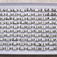 100pcs/Lot Mens Womens Stainless Steel Rings Polished Laser Cut Patterns Fashion Jewelry Wholesale Mix Styles 2