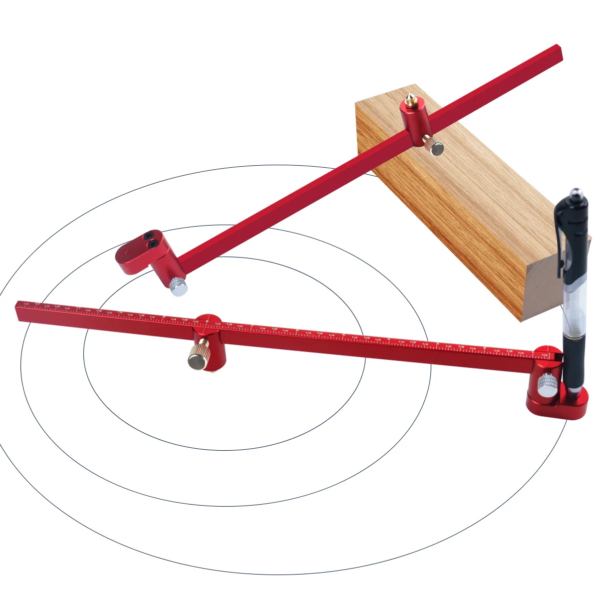 320mm/550mm Holzbearbeitungs-Anreißlineal, Metrisch & Zoll, Verlängertes Aluminium-Anreißlineal, Holzbearbeitungs-Zirkel – Detail 8