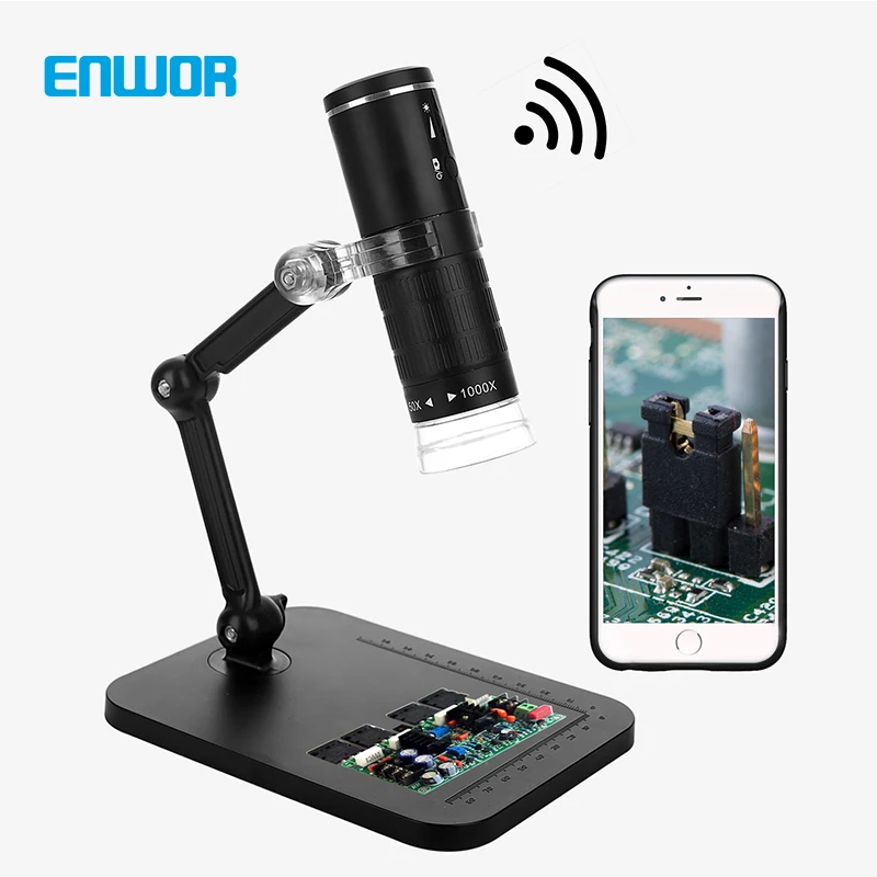 Цифровой микроскоп с Wi-Fi HD1080P 1000X USB 8 светодиодных беспроводных портативных