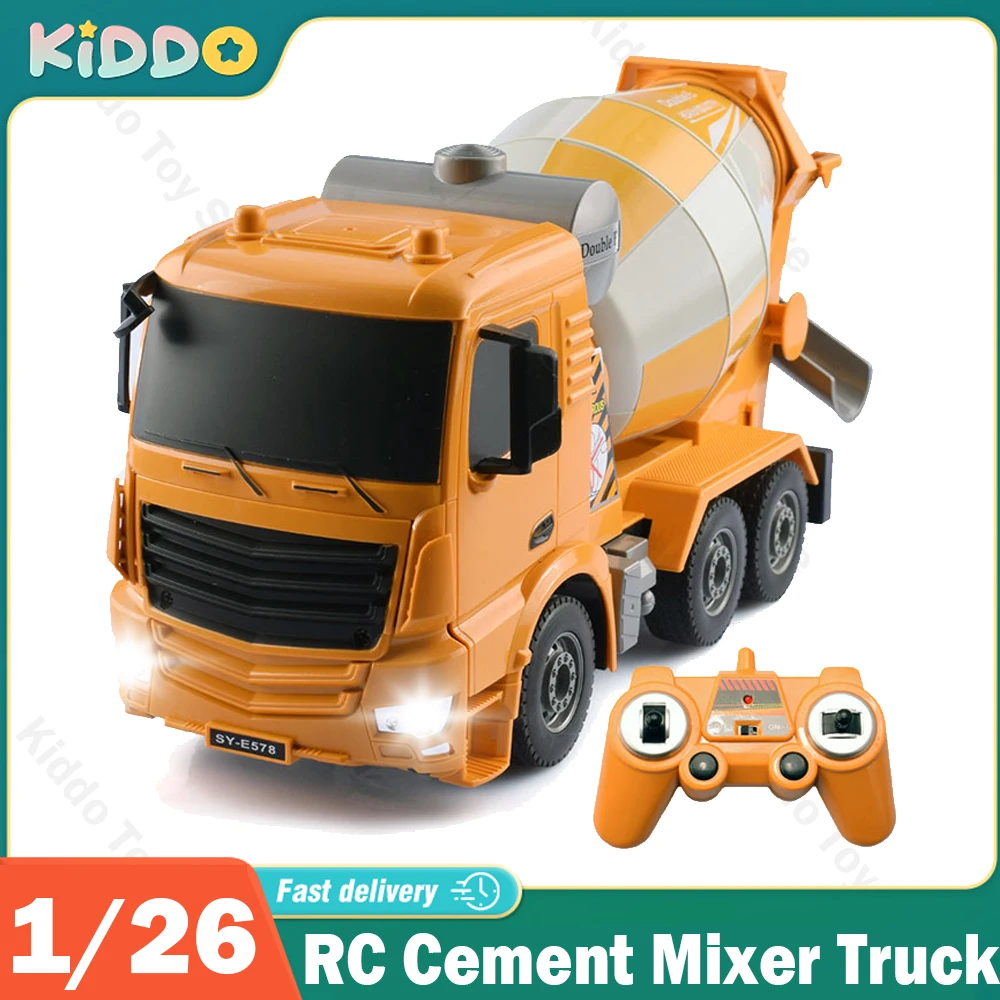 

DOUBLE E E578 RC Trucks 1/26 Construction Toys Vehicles Remote Control Cars Cement Mixer Truck Engineering Toys for Boys Gift